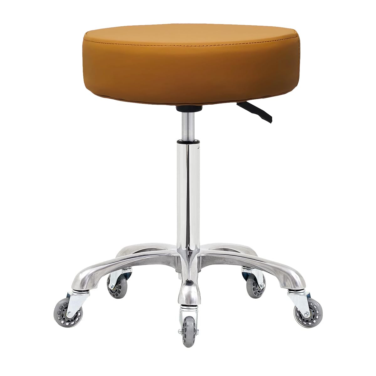 Ainilaily Rolling Stool with Wheels Heavy Duty 400 lbs Stool for Shop Guitar Lab Tattoo Workbench Medical Adjustable Swivel Stool Chair (Camel)