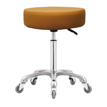 Ainilaily Rolling Stool with Wheels Heavy Duty 400 lbs Stool for Shop Guitar Lab Tattoo Workbench Medical Adjustable Swivel Stool Chair (Camel)