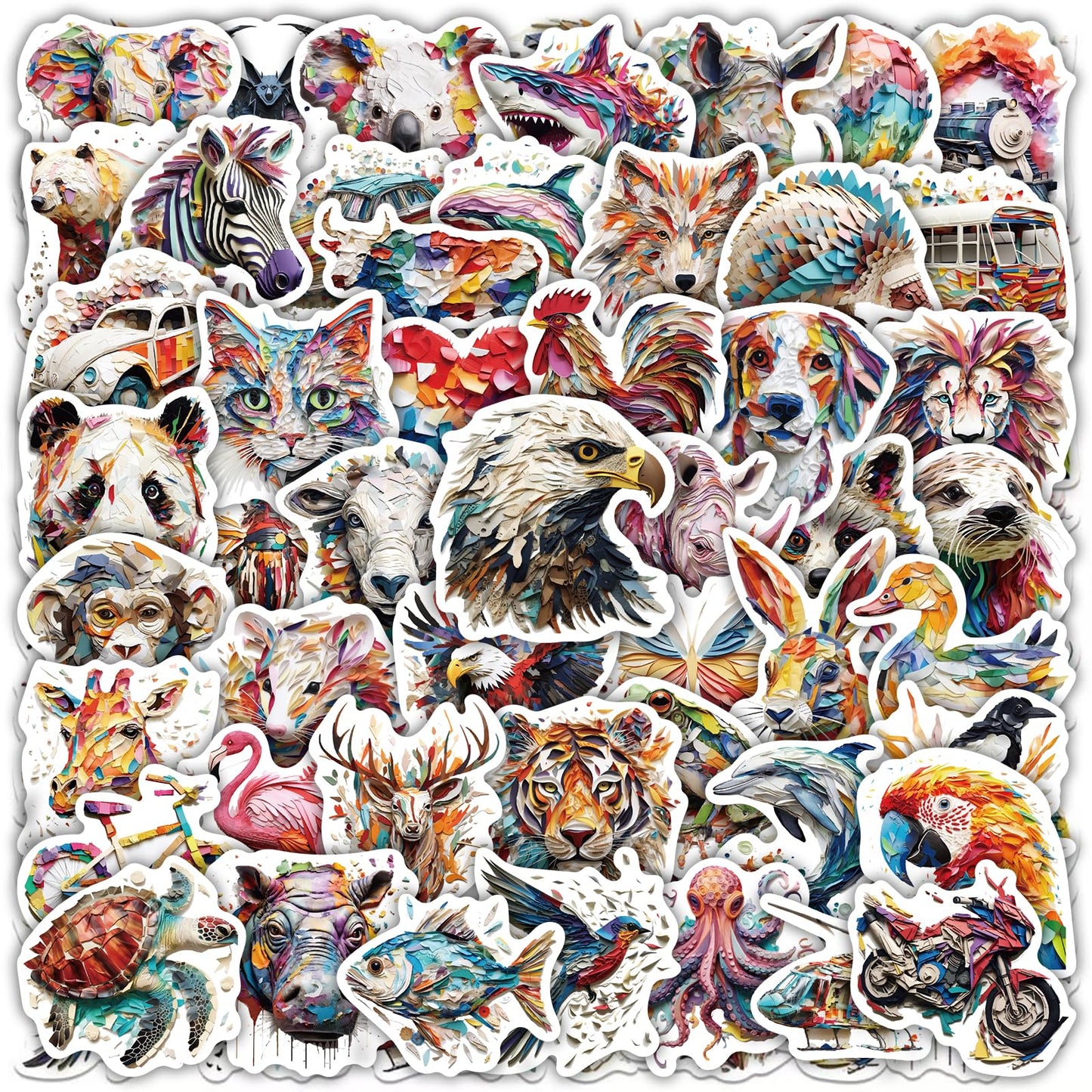 50Pcs Trippy Stickers Vinyl Decal Sticker Waterproof Psychedelic Stickers Aesthetic Vinyl Animal Stickers for Water Bottle Laptop Luggage Skateboard Computer Hydroflask Phone Guitar