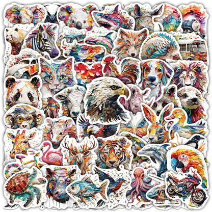 50Pcs Trippy Stickers Vinyl Decal Sticker Waterproof Psychedelic Stickers Aesthetic Vinyl Animal Stickers for Water Bottle Laptop Luggage Skateboard Computer Hydroflask Phone Guitar