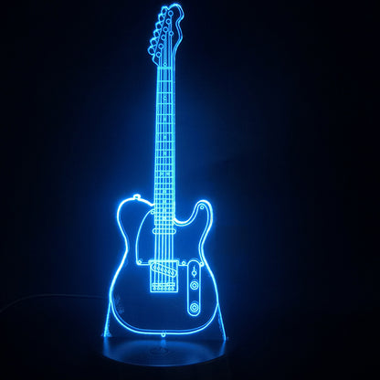 3D Guitar + other Musical instruments Model Night Light with USB and Battery