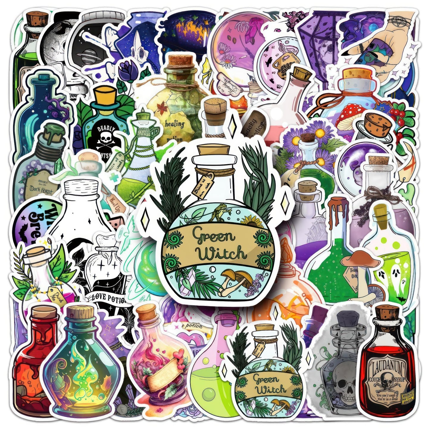 Magic Potion Stickers 50 Pcs Potion Bottle Stickers Vinyl Sticker Decal Decor