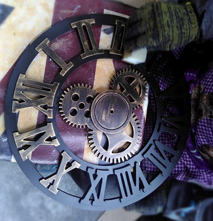Industrial Gear Wall Clock Vintage style