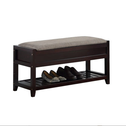 Rouen Seating Bench With Shoe Storage Espresso