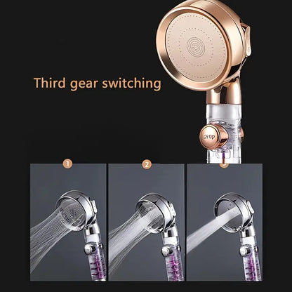 Three Speed Turbo Rod Pressurized Shower Head