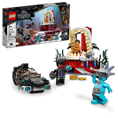 LEGO Marvel Black Panther Wakanda Forever King Namor’s Throne Room Building Kit 76213 Submarine Toy Building Set with 3 Marvel Mini Figures Great Gift for Kids Boys and Girls Age 7+ Years Old