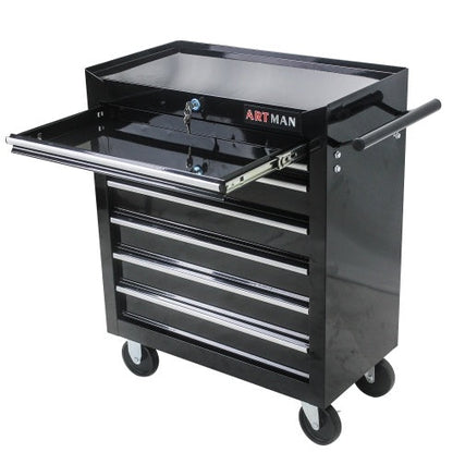 7 DRAWERS multi function tool cart with wheels and lock - BLACK garage