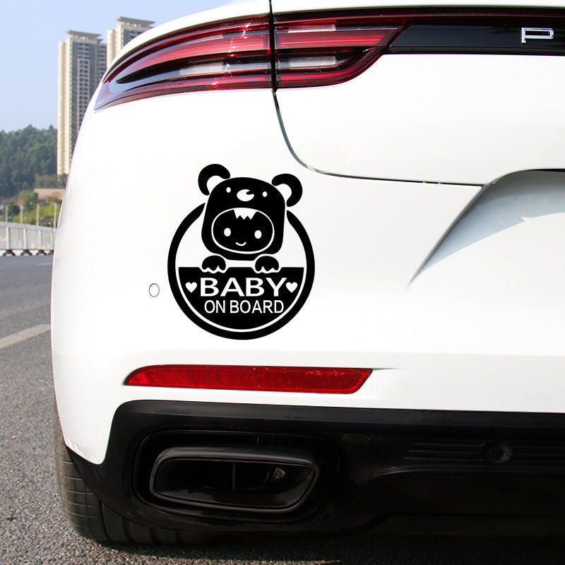 Cute Baby on Board Reflective Car Sticker decal for Girls 12.5x15cm PET material