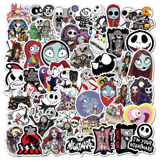 Nightmare Christmas Stickers Halloween Vinyl Decal Sticker 50 Pack Cute Waterproof