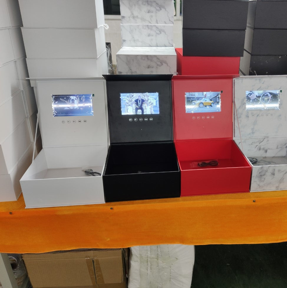 7-Inch LCD Video Box with Marble Design Gift Box