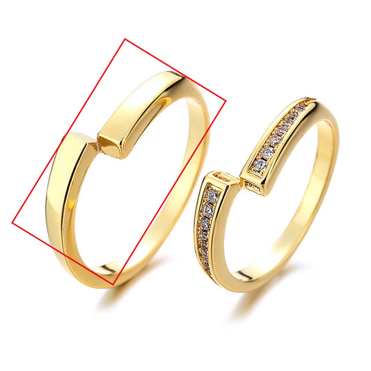Fashion Plain Couple Rings birthday valentine romance gift
