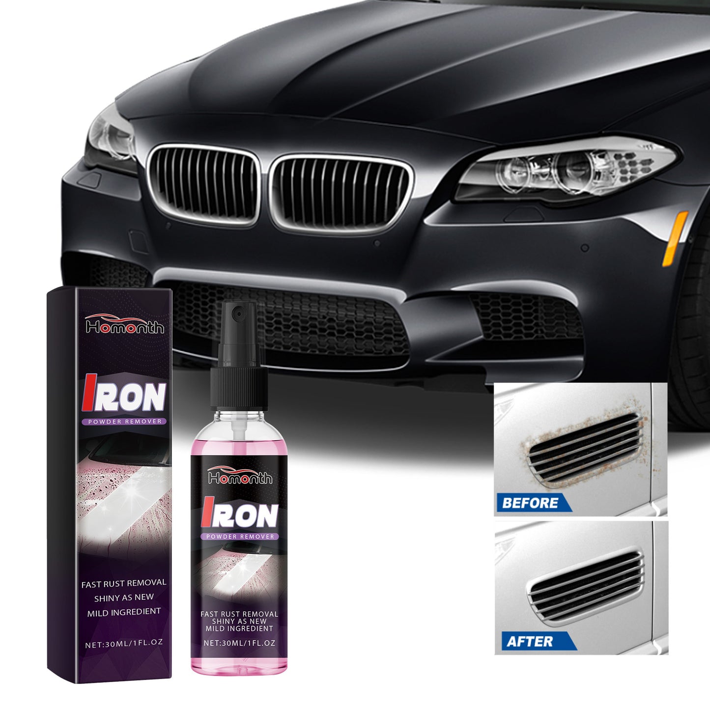 HOMONTH Car Rust Removal Spray for Metal Cleaning