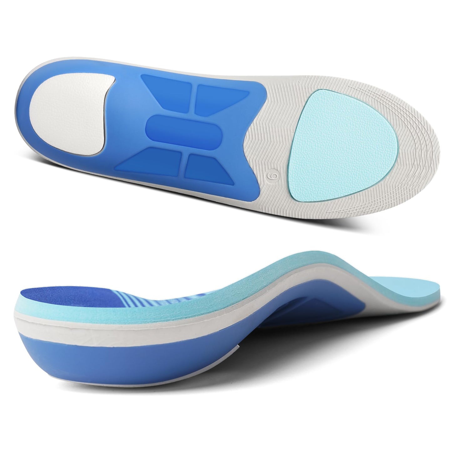 IFITNA Arch Support Inserts Plantar Fasciitis Relief Pain Orthotics Foot Insoles Men Flat Feet Heel Pad Shock Absorb Cushion Women Standing All Day Work Boots Shoe Insert Size 8