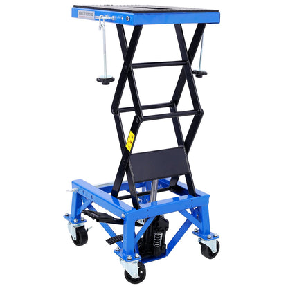 Metal Jack Lifting w/ Foot Pedal Wheels support up to 300lbs