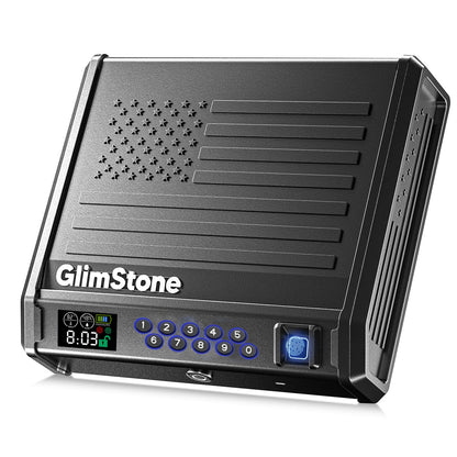 Glimstone Gun Safe Biometric Safe for Pistols Deluxe Edition 3 Ways Quick Access With Fingerprint/Digital Keypad/Key Smart Handgun Safe for Home Bedside Nightstand Car