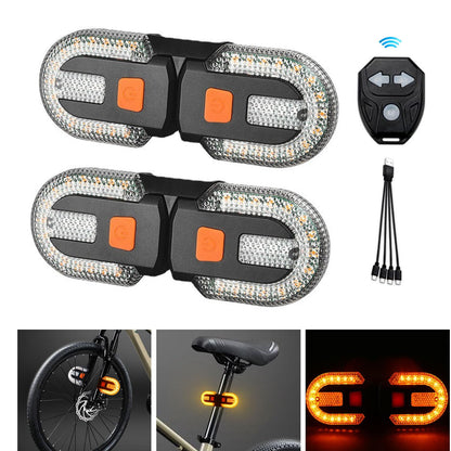 Bike Tail Light with Turn Signal USB Rechargeable Bike Turn Signal Lights for Cycling Remote Control Warning Bike Light 5 Mode