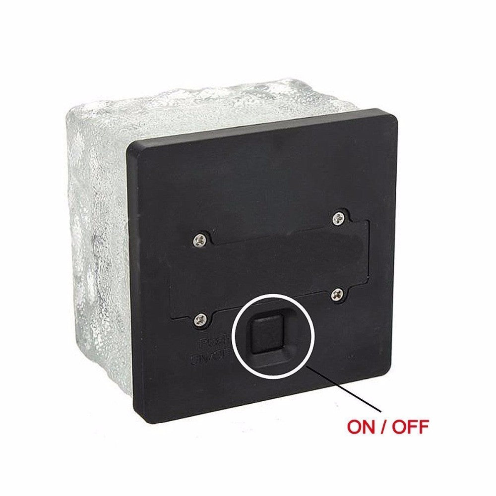 Glass Ice Brick Light, Solar Lawn Ground Lights