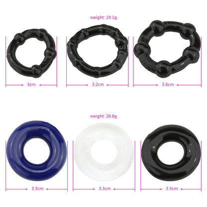 Tri-Color Delay Ring Silicone Cock Ring (Adult Toy) couple date night gift