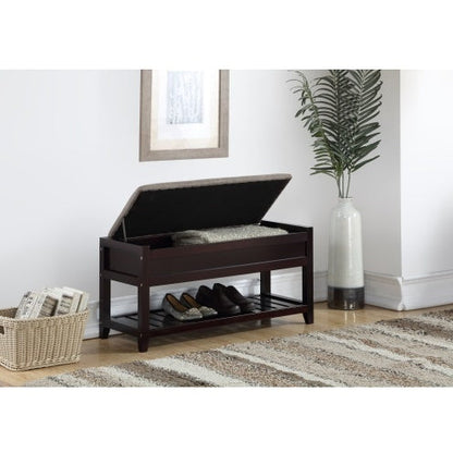 Rouen Seating Bench With Shoe Storage Espresso
