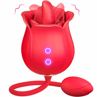 Rose Tongue Vibrator for Women - G Spot and Clitoral Stimulation adult toy massage couple