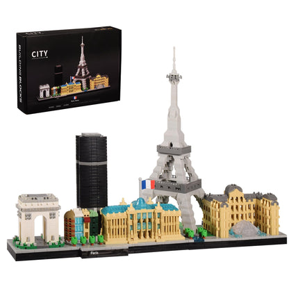 Kurimiaro Paris Skyline Architecture Building Blocks Set with Eiffel Tower and The Louvre for Adults Unique Collectible Model Present for Kid Ages of 14+ 3680PCS