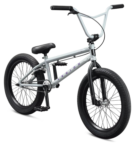 Mongoose Legion L100 Freestyle BMX Bike for Advanced-Level Riders Adult Men Women 4130 Chromoly Frame Double Walled Rims and 20-Inch Wheels Grey