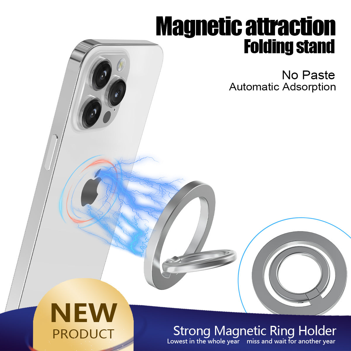 Zinc Alloy MagSafe Magnetic Ring Stand for iPhone