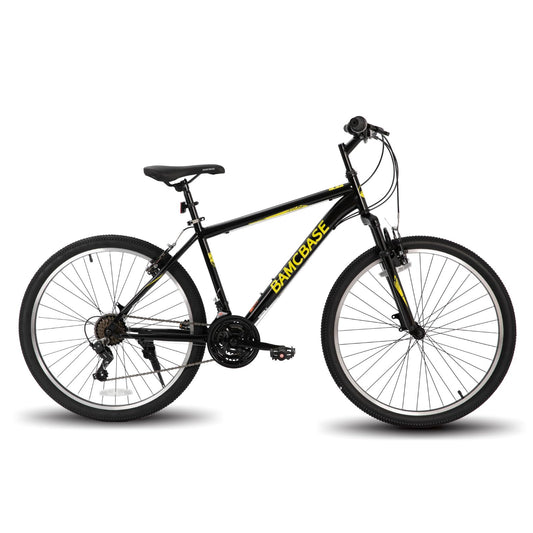 HH HILAND 26 27.5 Inch Mountain Bike Mens and Womens MTB with 21 Speeds High-Tensile Steel Frame V Brake Hardtail Bicycle for Adults