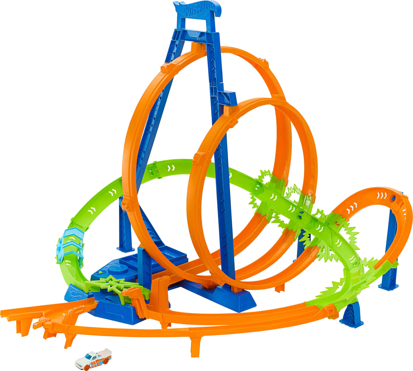 Hot Wheels Toy Car Track Set Action Epic Crash Dash with 1:64 Scale Vehicle & 5 Crash Zones Powered by Motorized Booster