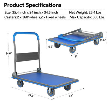 660 Lb Folding Foldable Trolley home hardware