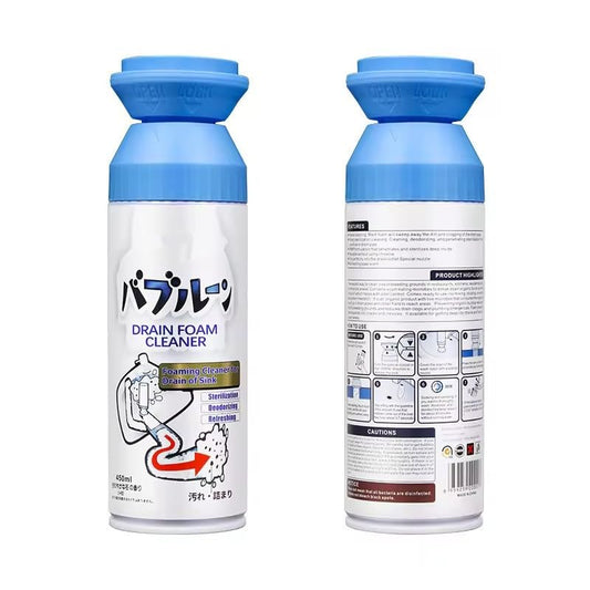 Drain Foam Cleaner Sink Drain Cleaner Foam Drain Cleaner Hair Drain Clog Remover Foaming Drain Cleaner for Kitchen Drain Sinks Tubs (2-PACK) HERIOS