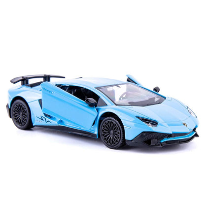 TGRCM-CZ 1/36 Skala Lamborghini Aventador LP700-4 Casting Car Modell Zink Legierung Spielzeugauto für Kinder Pull Back Fahrzeuge Spielzeugauto für Kleinkinder Kinder Jungen Mädchen Geschenk (Blau)