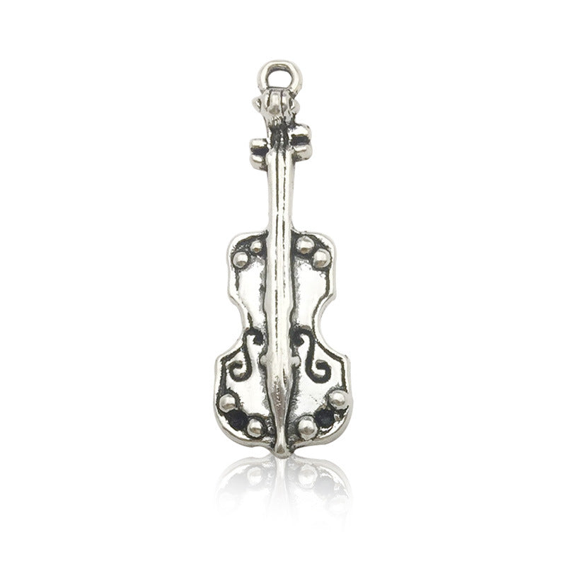 Cute DIY Music Series Violin Guitar Note keychain pendant necklace