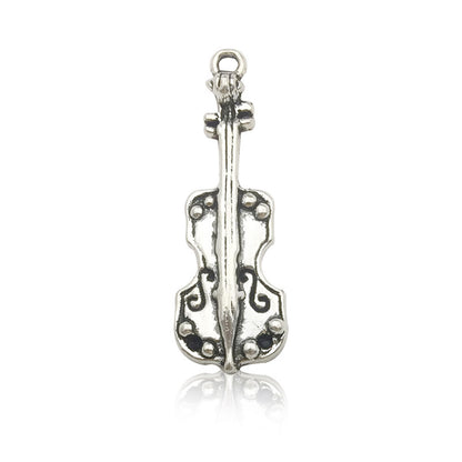 Cute DIY Music Series Violin Guitar Note keychain pendant necklace