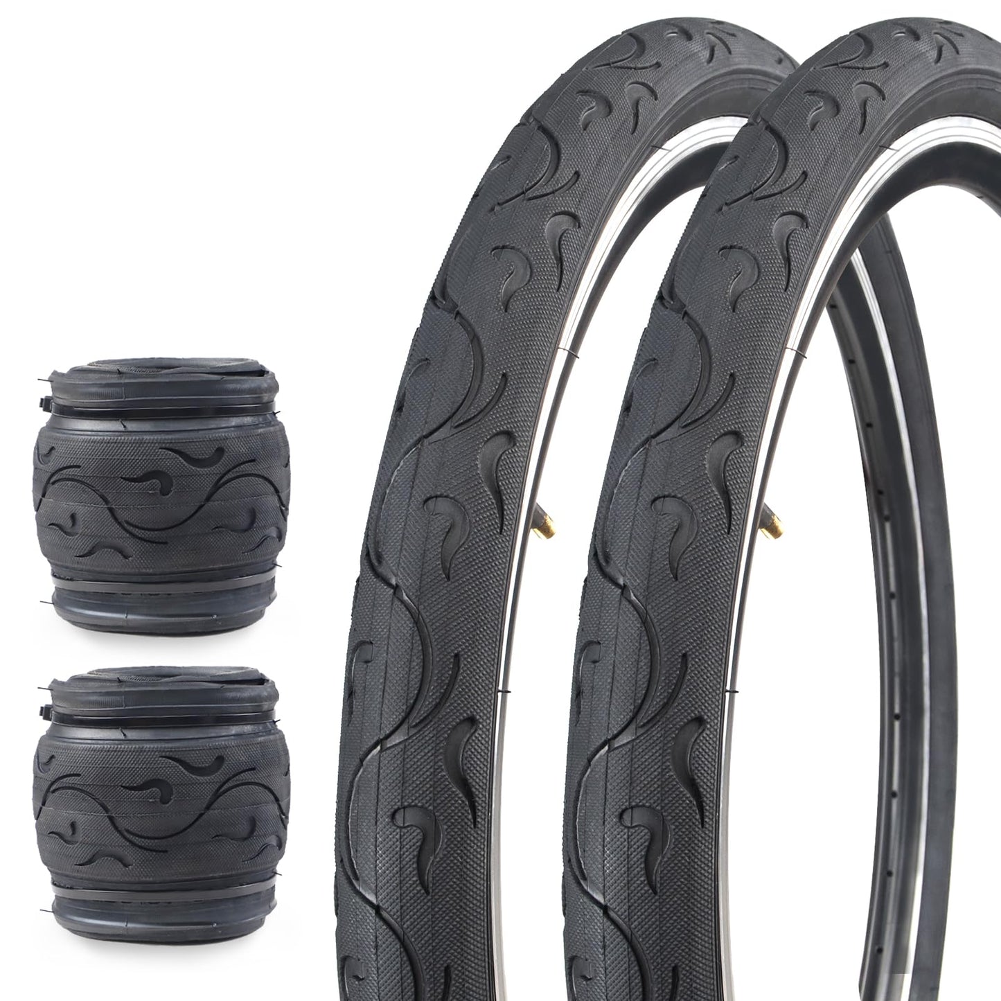 Bike Tire 20 Inch 2 Pack Bike Beach Cruiser Bicycle Tires Folding Bead Replacement Tyre 20 * 2.125 for 20 Inch Bike Tricycle City Bike Kid Bike