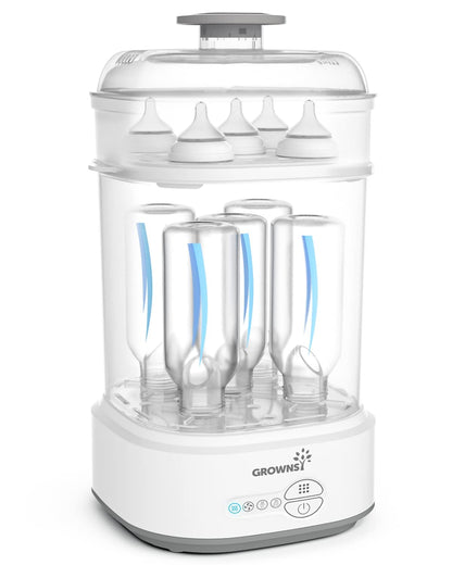 GROWNSY Bottle Sterilizer and Dryer Compact Electric Steam Baby Bottle Sterilizer (Esterilizador de Biberones) Bottle Sanitizer for Baby Bottles Pacifiers Pump Parts