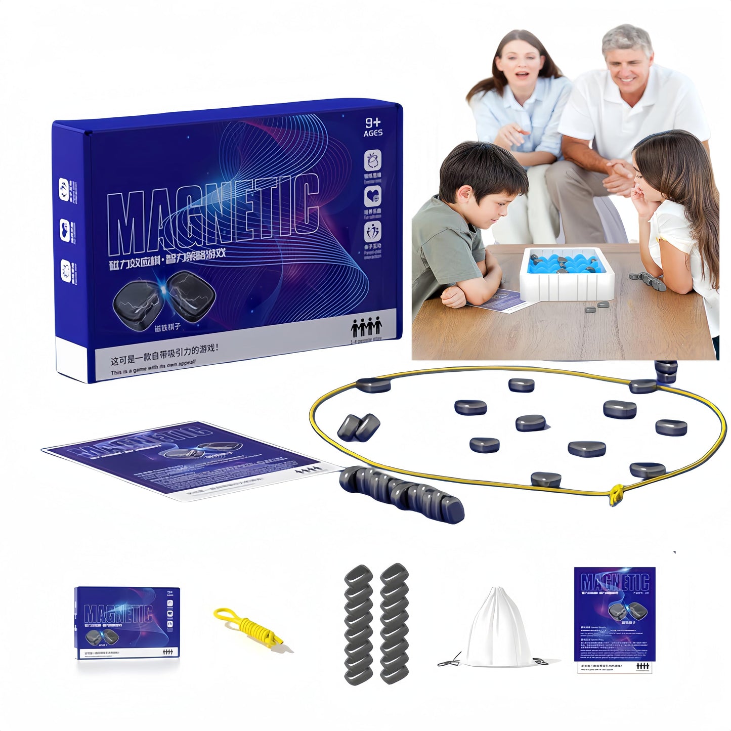 New Portable Magnetic party Chess Game Intellectual Battle Game Strategy Game Fun Family Party Game Multiplayer Magnetic Board GameFun Puzzle Gift