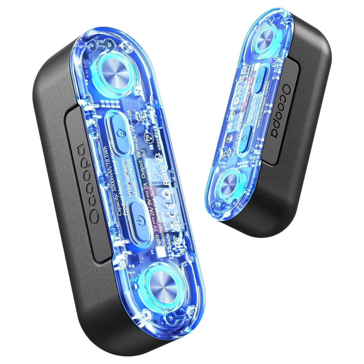OCOOPA Magnetic Rechargeable Hand Warmers 2 Pack with 18W Fast Charging and Changing Seven Color RGB Lights 10000 mAh Portable Charger and Hand Warmer for Gamers Tech Gifts Men UT2s Gamerpro