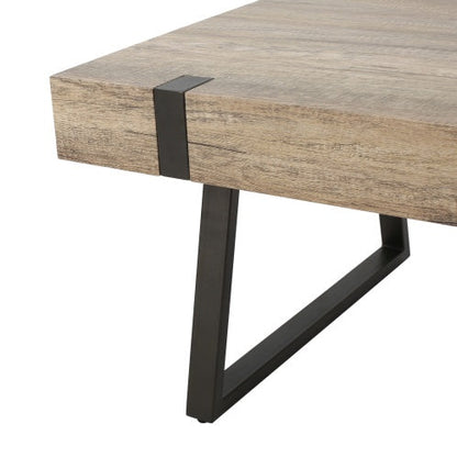 Faux Wood Coffee Table - 43.25" L x 23.60" W x 16.75" H - Canyon Grey