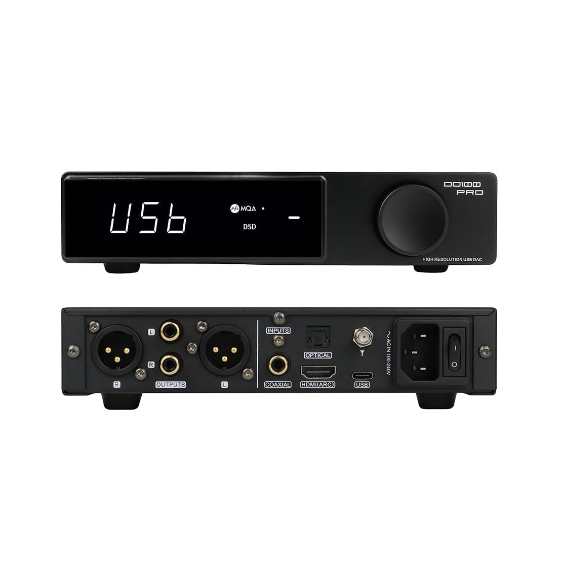 SMSL DO100 PRO 2 x ES9039Q2M HiFi Balanced DAC XMOS XU316 768kHz DSD512 Desktop Home Audio USB DAC USB/Bluetooth5.1/Opt/Coax/HDMI ARC Input RCA/XLR Output MQA DAC Support PS5/Switch/HDTV