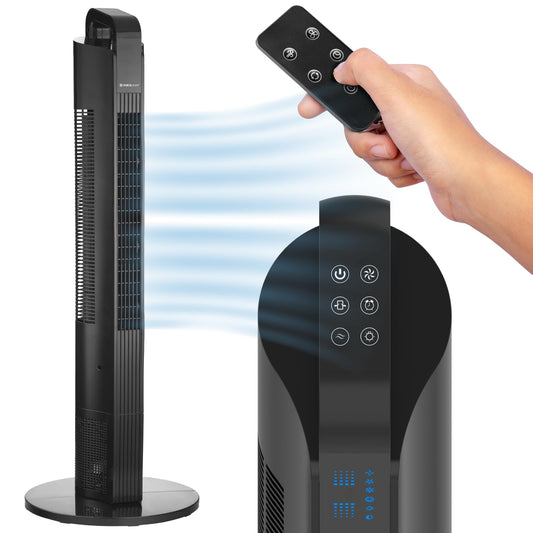 NEXAIR 42” Oscillating Tower Fan 3 Speed Portable Fan Tower With Remote Control Quiet Operating Floor Fan for Bedroom with 7.5 Hr Auto Off Timer Modern Design Room Cooling Fan For Home & Office