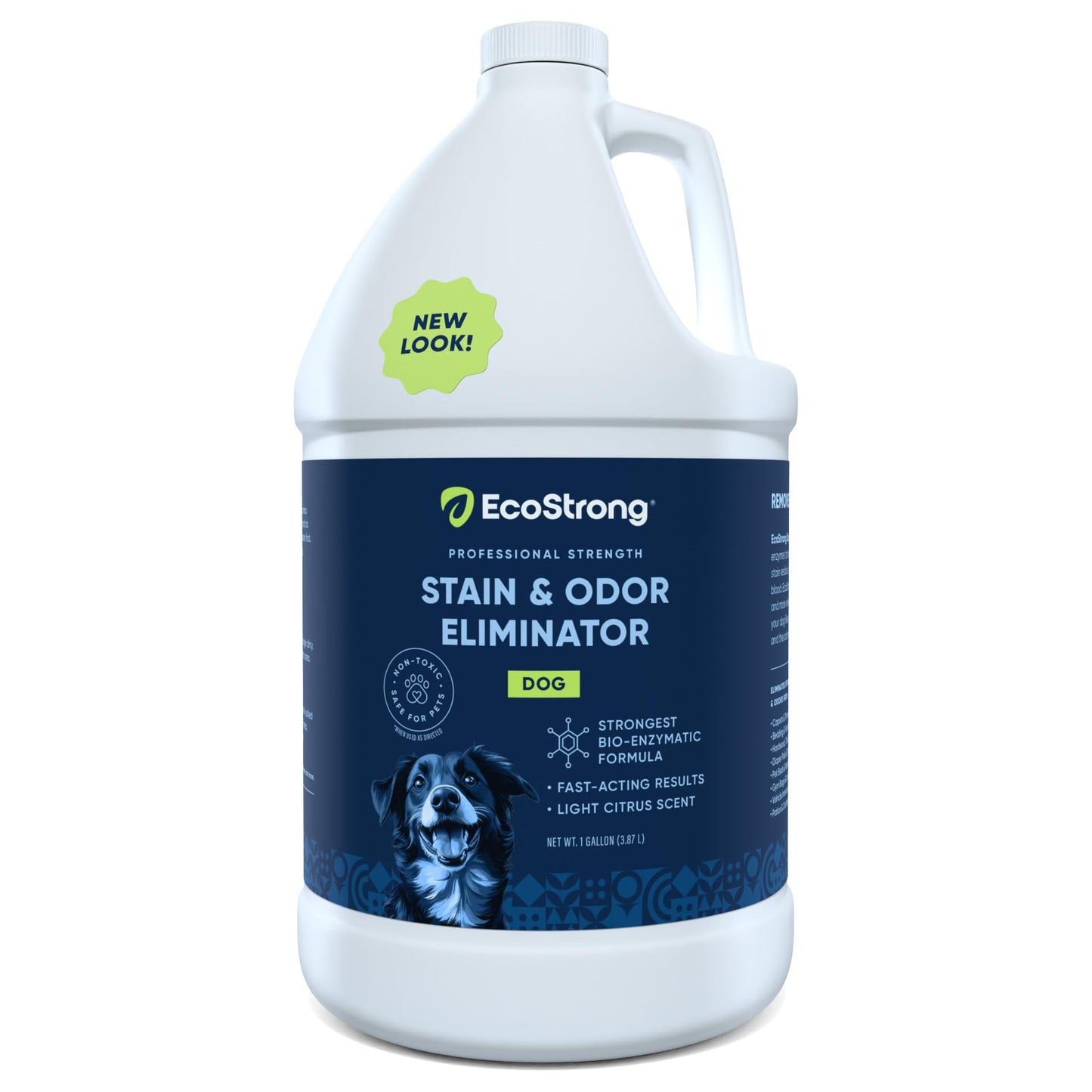 Eco Strong Dog Stain and Odor Eliminator Enzyme Cleaner | Removes Urine Odor - Powerful Bioactive Bacterial Solution for Carpet Dog Beds Furniture Car Upholstery Kennels (1 Gal)