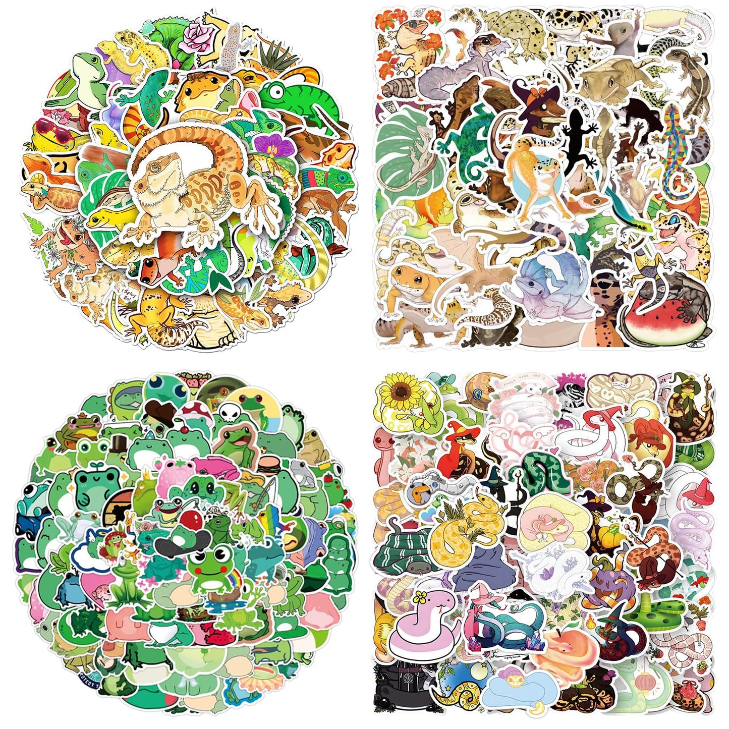 200 Pieces Reptile Stickers 50PCS Frog Stickers 50PCS Lizard Stickers 50PCS Gecko Stickers 50PCS Snake Stickers Vinyl Decal Sticker