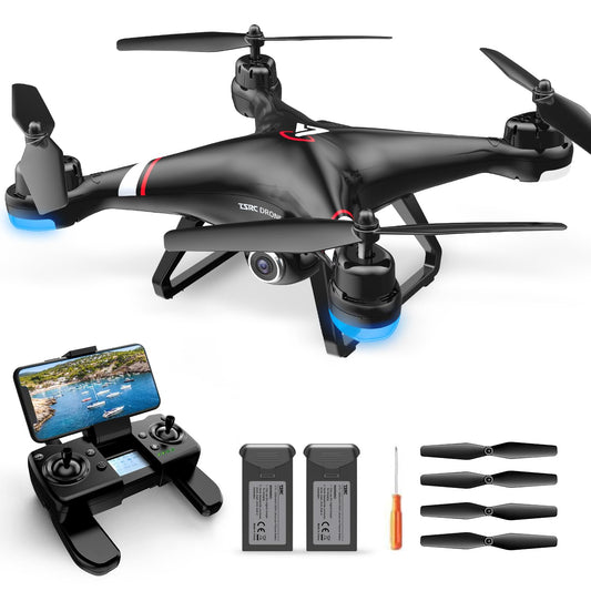 GPS Drone with 1080P HD Camera for Adults and Kids 5G Transmission FPV Drone TSRC X7 RC Quadcopter with 2 Batteries Auto Return Follow Me Altitude Hold Easy for Beginners