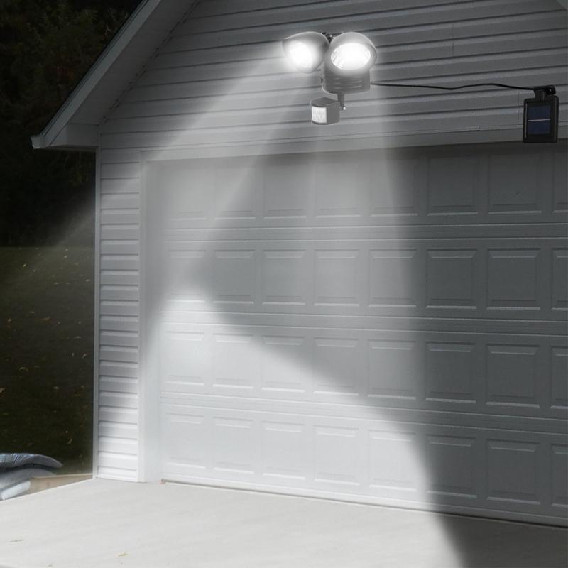 Solar powered Dual-Head Solar Sensor Spotlight