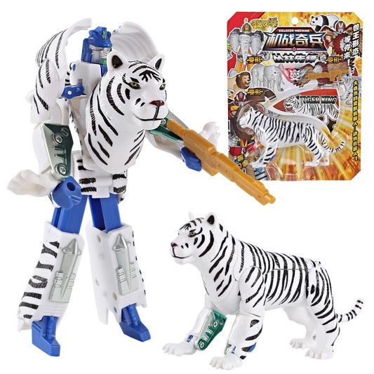 Child kid Animal Robot Toys: Lion, Tiger, Eagle Transforming Set