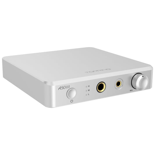 Topping A50 III NFCA Headphone amp Pre-Amplifier - SE/BAL Input 6.35mm Single-end 4.4mm Balanced Jack 3500mW x2 Powerful Output (A50III Silver)