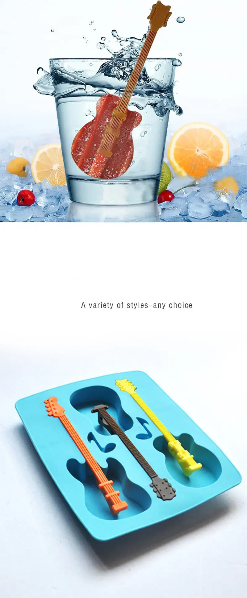 Spanish Guitar Shape Ice Tray - Creative 3 Grid Mold