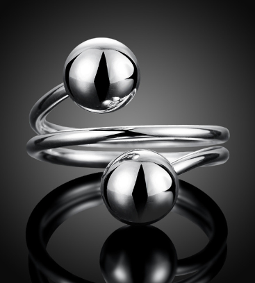Simple Women's Couple Beads Ring birthday valentine romance gift