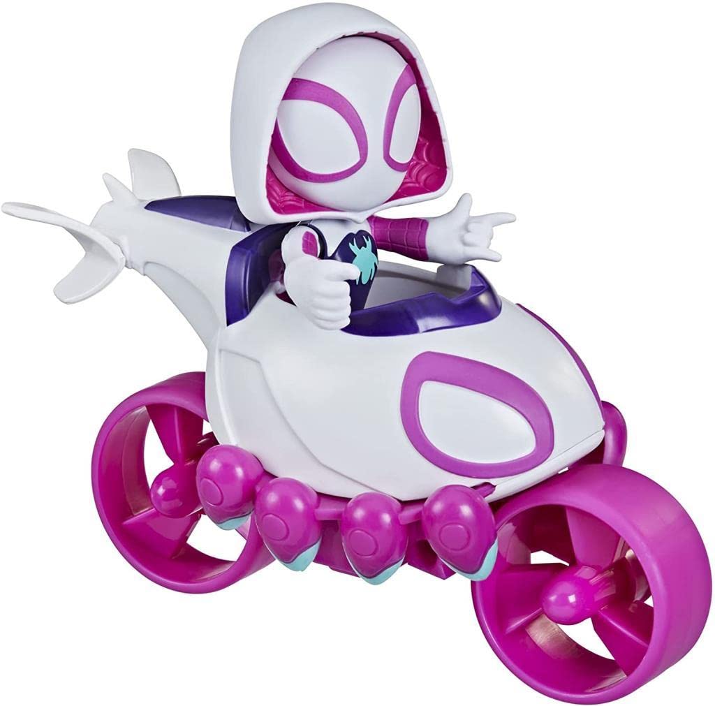 Marvel Spidey & His Amazing Friends Ghost-Spider Action Figure & Copter-Cycle Vehicle for Kids Ages 3 & Up